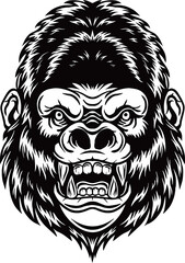 Cartoon gorilla head mascot design