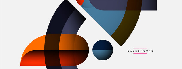 Obraz premium Geometric abstract background. Round shapes, circles, lines composition for wallpaper banner background or landing page