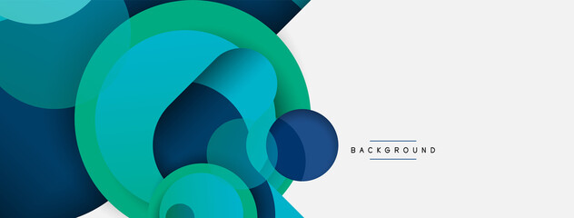 Fototapeta premium Creative geometric wallpaper. Minimal abstract background. Circles composition vector illustration for wallpaper banner background or landing page
