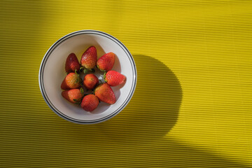 fresh strawberries in the morning