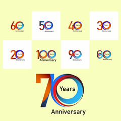 year anniversary set celebration vector illustration