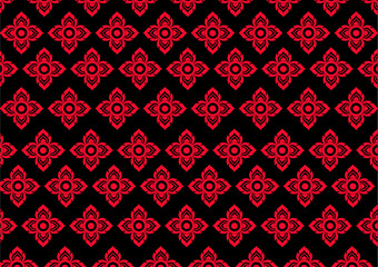 Beautiful red Thai pattern on black background