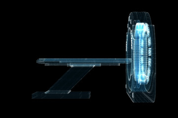 Digital MRI scan Hologram. Medicine and Technology Concept