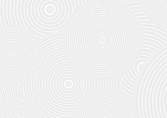 Grey white smooth circles abstract tech background. Vector design
