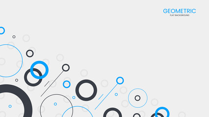 Abstract flat geometric background with circle object