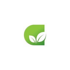 green leaf logo icon design illustration vector