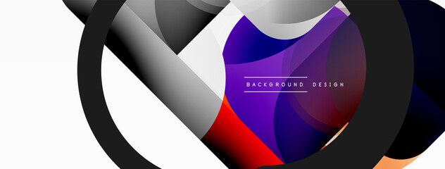 Creative geometric wallpaper. Minimal circle triangle and square line abstract background. Vector illustration for wallpaper banner background or landing page