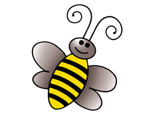 Illustration of a happy honeybee