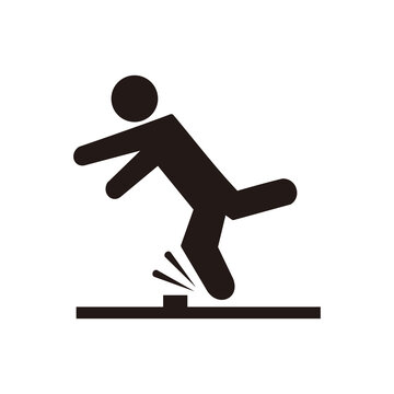 Person tripping over an obstacle icon vector