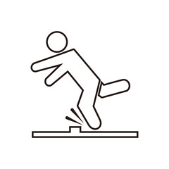 Person tripping over an obstacle icon vector