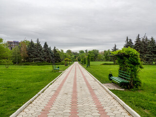 Beautiful city park in Chisinau, Moldova