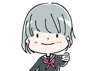 セーラー服を着た笑顔の女子学生