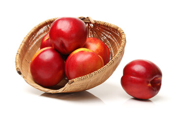 Obraz premium ripe peach on white background