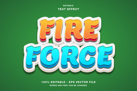 Fire Force Cartoon 3D Editable Text effect