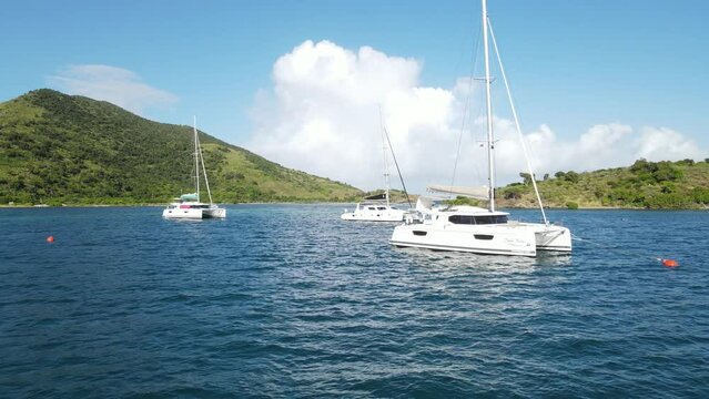 Diamond Cay, near Foxy's Taboo.  Beautiful waters and yachts of the British Virgin Islands