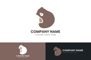 Bear logo template design. Bear vector icon design.