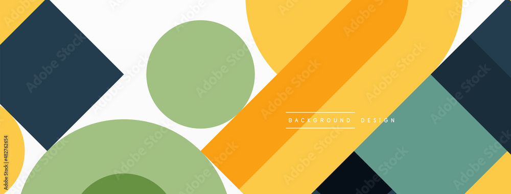Aufkleber minimal geometric abstract background. circle square and triangle design. trendy techno business tem