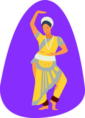 Illustration of a young woman dancing in a show