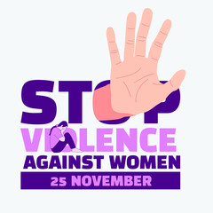 Illustration of hands stopping violence against women