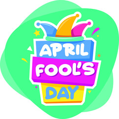 April fools day typography with nice illustration