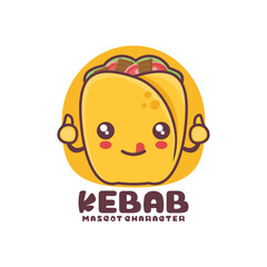 vector kebab cartoon mascot, suitable for, logos, prints, stickers, etc