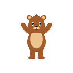Naklejka na ściany i meble Bear baby cute animal flat illustration vector