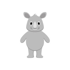 Rhinoceros baby cute animal flat illustration vector
