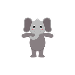 Elephant baby cute animal flat illustration vector