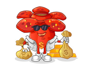 Rafflesia arnoldii rich character. cartoon mascot vector