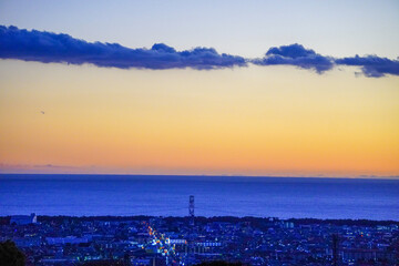 sunset over the sea