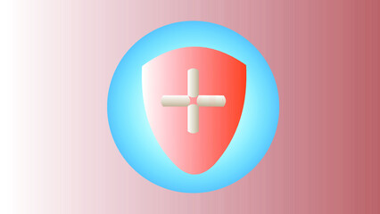 Obraz premium Drawn shield in a blue circle