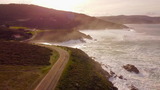 Near Sabon beach, aerial views. Arteixo.