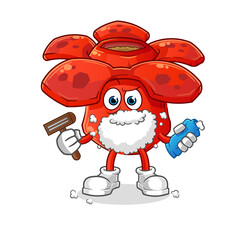 Rafflesia arnoldii shave facial hair vector. cartoon character