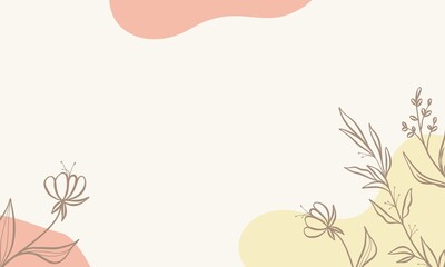 Hand drawn aesthetic flower background, wallpaper flower, vector