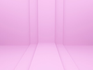 3D rendered pink geometric background.