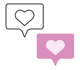 Heart sign isolated on white background. Vector illustration for graphic design concept of love and St Valentine day, line and color icon