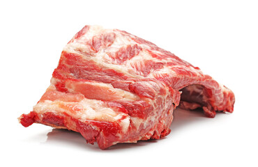 Raw Pork Ribs Isolated On White Background