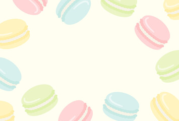 vector background with French macarons for banners, cards, flyers, social media wallpapers, etc.