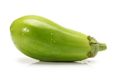 green eggplant isolated on white background