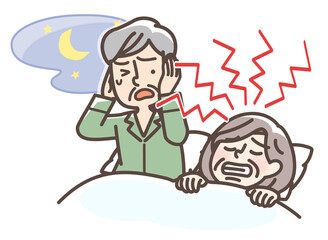 歯ぎしりをするおばあさん