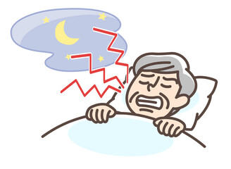 歯ぎしりをするおじいさん
