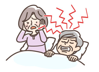 歯ぎしりをするおじいさん
