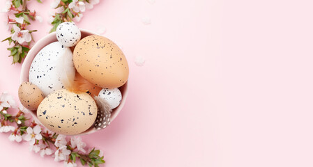 Easter eggs and cherry blossom