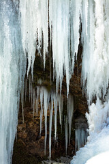 Spectacular ice formations in Blackledge Falls in Glastonbury, Connecticut.
