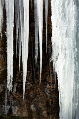 Spectacular ice formations in Blackledge Falls in Glastonbury, Connecticut.