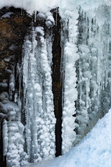 Obraz premium Spectacular ice formations in Blackledge Falls in Glastonbury, Connecticut.