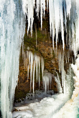 Spectacular ice formations in Blackledge Falls in Glastonbury, Connecticut.