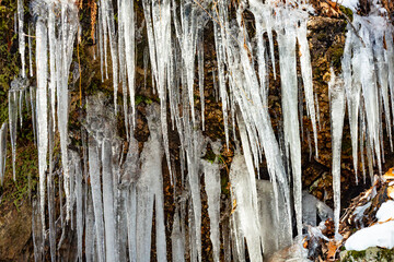 Spectacular ice formations in Blackledge Falls in Glastonbury, Connecticut.