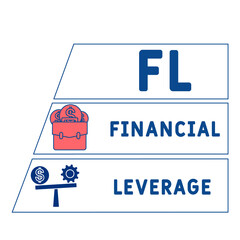 Obraz premium FL - Financial Leverage acronym. business concept background. vector illustration concept with keywords and icons. lettering illustration with icons for web banner, flyer, landing pag