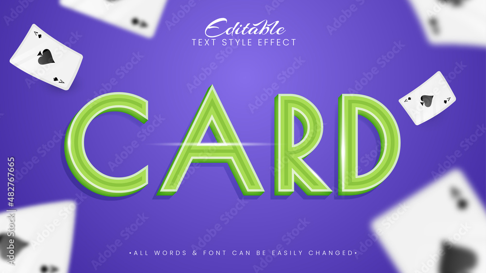 Poster card playful 3d text style effect. editable illustrator text style.